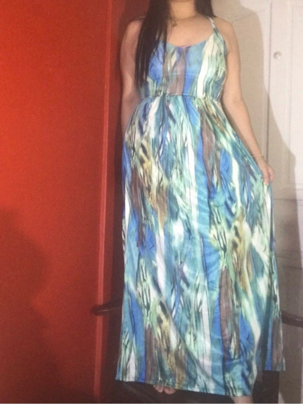 Coco Cabana Resort Maxi Dress Multi Color Size L
